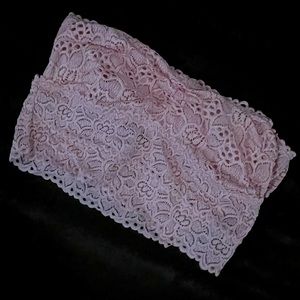 aerie baby pink longline lace bandeau